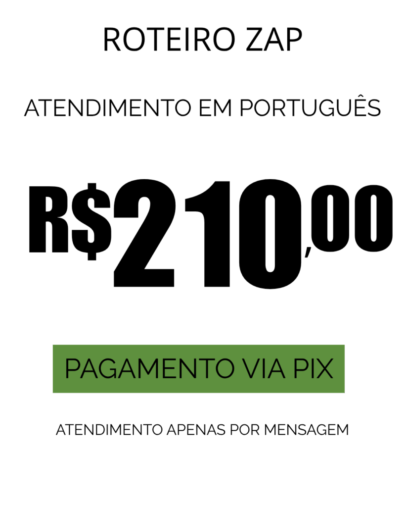 banner com o Valor Roteiro ZAP atendimento em português